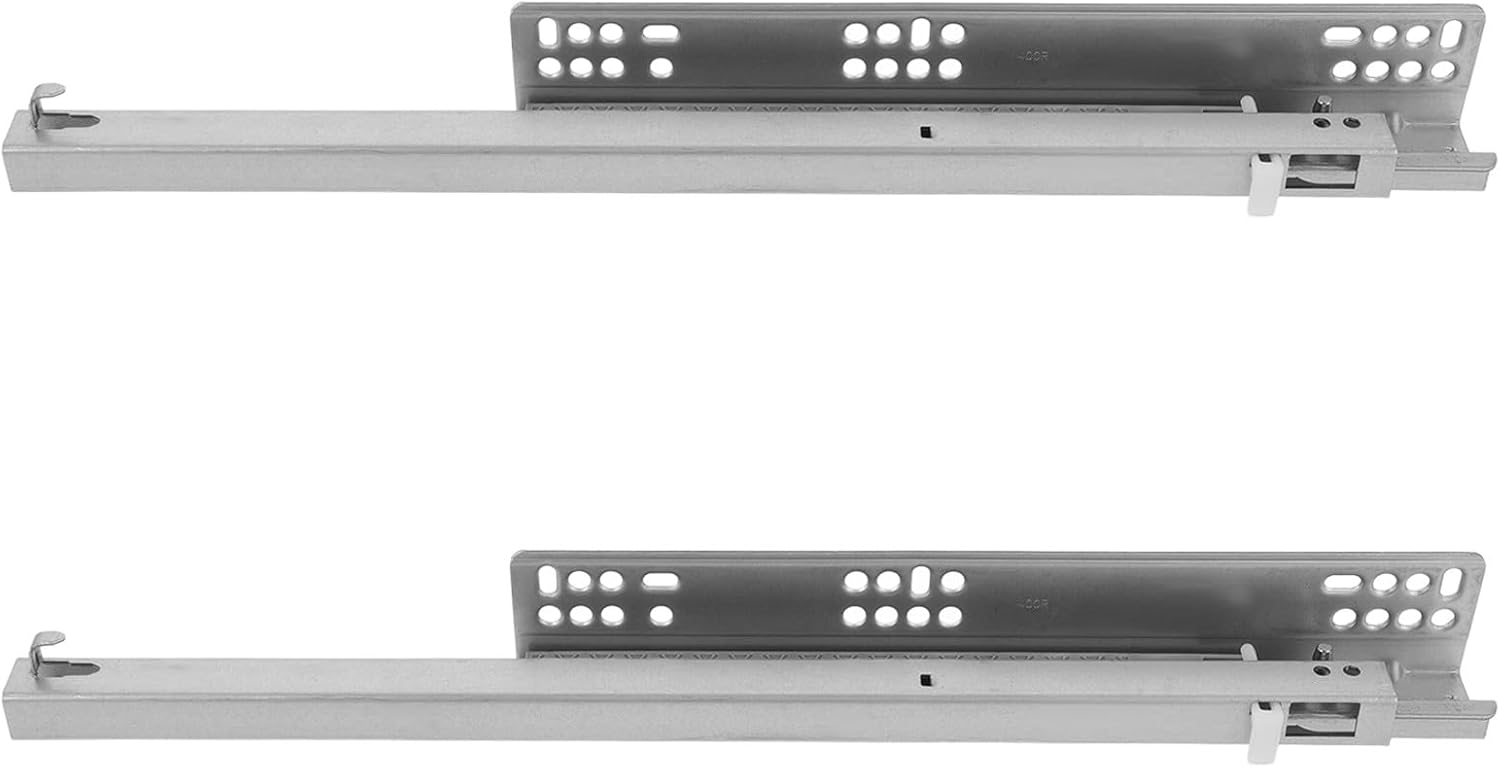 Hydraulic Damping Drawer Rails Quiet Close Drawer Slides 16-Inch Two-Section Thick 1.4Mm Smooth Sliding Replacement Parts for Kitchen and Cabinet