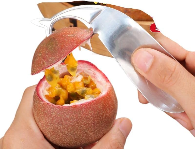 304不锈钢勺子 Stainless Steel Long handled soup spoons，Spoons,Meal spoon 开口神器家用果开果神器挖猕猴桃水果分割神器 Household Cleaning，Kitchen Storage Essentials