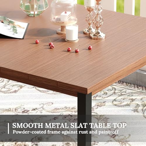 Image of VICLLAX 8 Pieces Patio Dining Set w /Umbrella, Table & Stackable Chairs