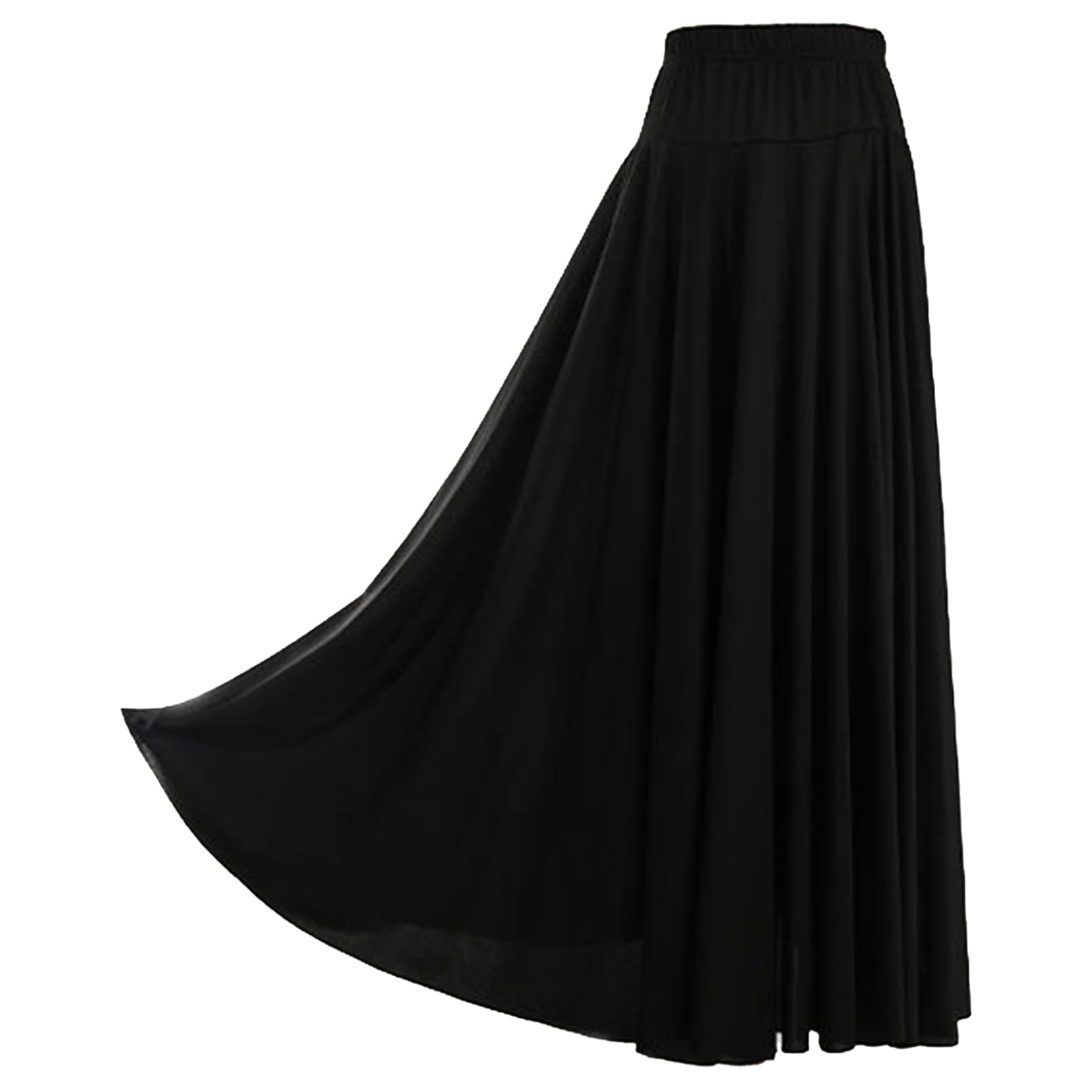 Choomomo Damska spódnica do tańca flamenco, spódnica maxi, swing, wysoka talia, cygański taniec brzucha, do tańca hiszpańskiego, strój sceniczny, kostium 3 różne długości 55 75 87