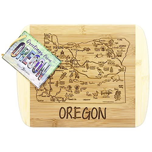 Image of Totally Bamboo A Slice of Life Oregon Engraved Map Cutting Board