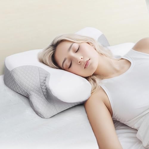 Miniatura 8 de Almohada cervical para aliviar el dolor de cuello, almohadas de espuma viscoelástica para dormir, almohada ergonómica para dolor de hombro, almohada