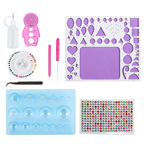 Qcwwy Juego de Herramientas para Filigrana de Papel, Kit de Manualidades DIY con Plantilla 3 en 1, Herramienta Ranurada para Adultos, Niños y Principiantes