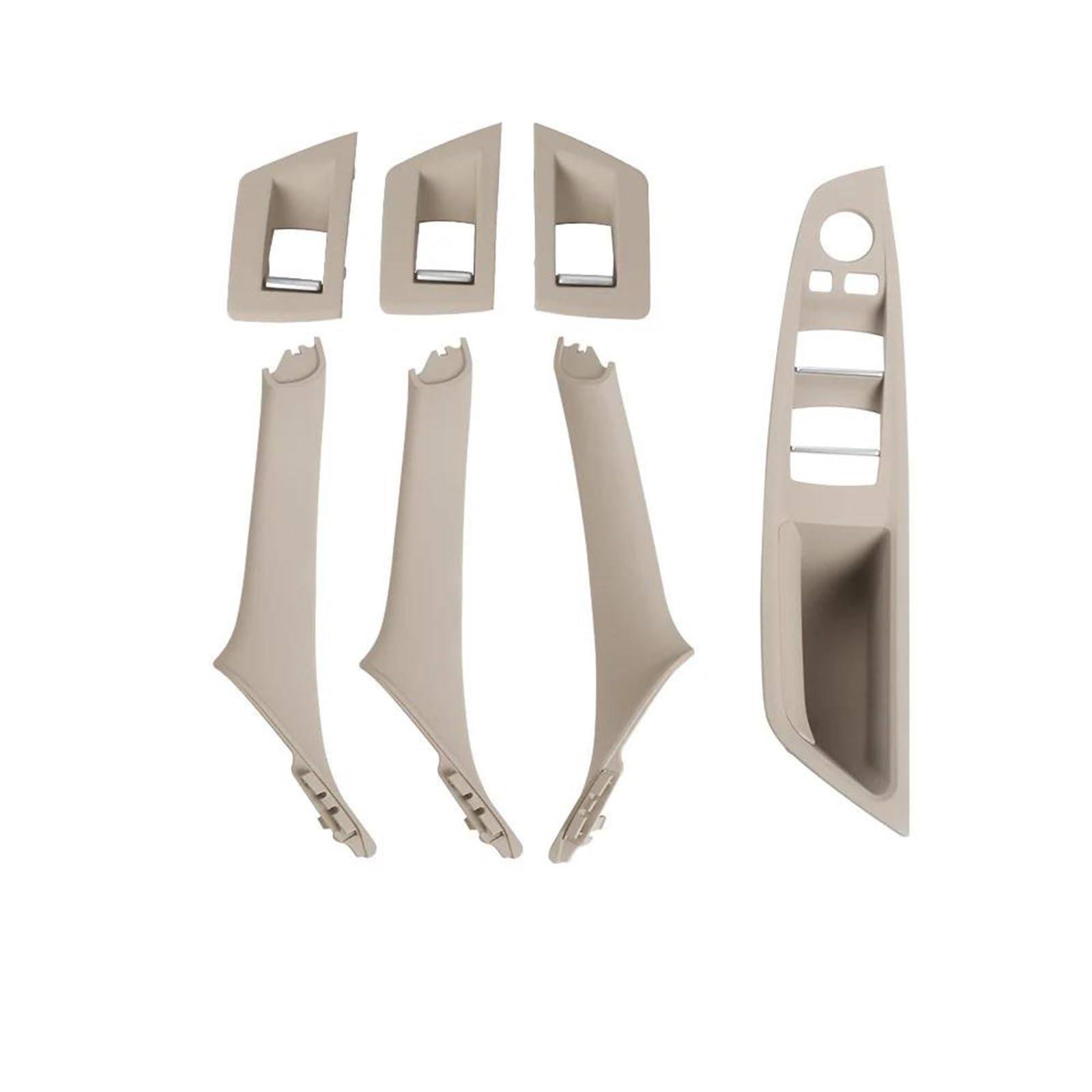 NOHEEU Inner Door Handle 7pcs Auto Parts Inner Door Handle Cover Armrest Panel for BMW 5 Series F10 F18 523 525 528 2010-2017