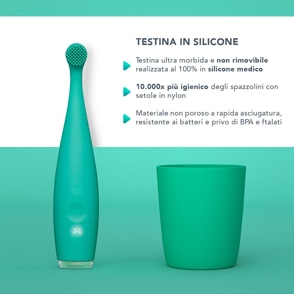 FOREO ISSA Baby Spazzolino Elettrico Sonico - Neonati E Bimbi 0-4 Anni | Spazzolino Per Neonati, Elettrico, Sonico, Setole Morbide, Massaggio Gengive, Senza BPA, Da Viaggio