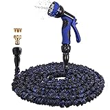 🍀NO MORE LEAKS GARDEN HOSE: Expandierbarer Gartenschlauch ist aus hochwertigem 750D Polyester-Gewebe und 4-Schicht-Latex-Kern gemacht. Das sichert nicht nur seine Lebensdauer, sondern bewahrt Sie auch vor der versteckten Gefahr eines Rohrbruchs. Machen Sie sich keine Sorgen mehr über Lecks, Risse oder Brüche! Der kompakte Schlauch ist für den Langzeiteinsatz geeignet.