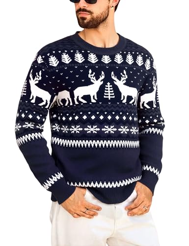 Marvmys Herren Weihnachtspullover Gestrickter Sweater Christmas...