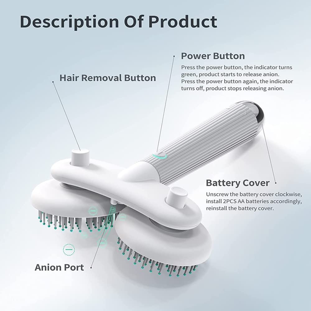 Capelli per Animali Domestici Deshedding Pettine Skin-Friendly Grooming Brush Soothing Massage Pennello per Animali Domestici per Cani E Gatti Ioni Negativi