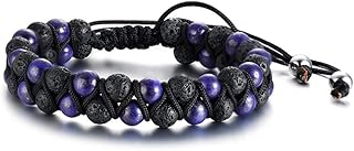 سوار حجر عين النمر، سوار الطاقة بخرز عين النمر للرجال، سوار مالا بشريط مجدول للرجال والنساء لحفلات الهالوين والكريسماس من جاكوب ميلر, ستانلس ستيل