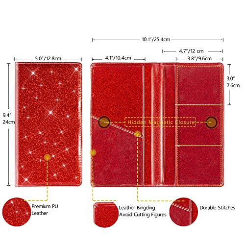 Image of TOURSUIT Car Registration & Insurance Card Holder, Glitter Red