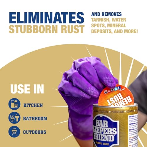 bar keepers friend powder cleanser 2 x 12 oz multipurpose cleaner stain amp rust remover for bathroom kitchen amp outdoor use on stainless steel aluminum brass tile ceramic porcelain amp more
