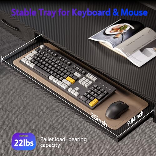 63x24 Inches Electric Standing Desk with Keyboard Tray, Height Adjustable Stand up Desk with 2 Drawers, Ergonomic Sit to Stand Desk with Storage Monitor Stand, Computer Table, Black - Image 4