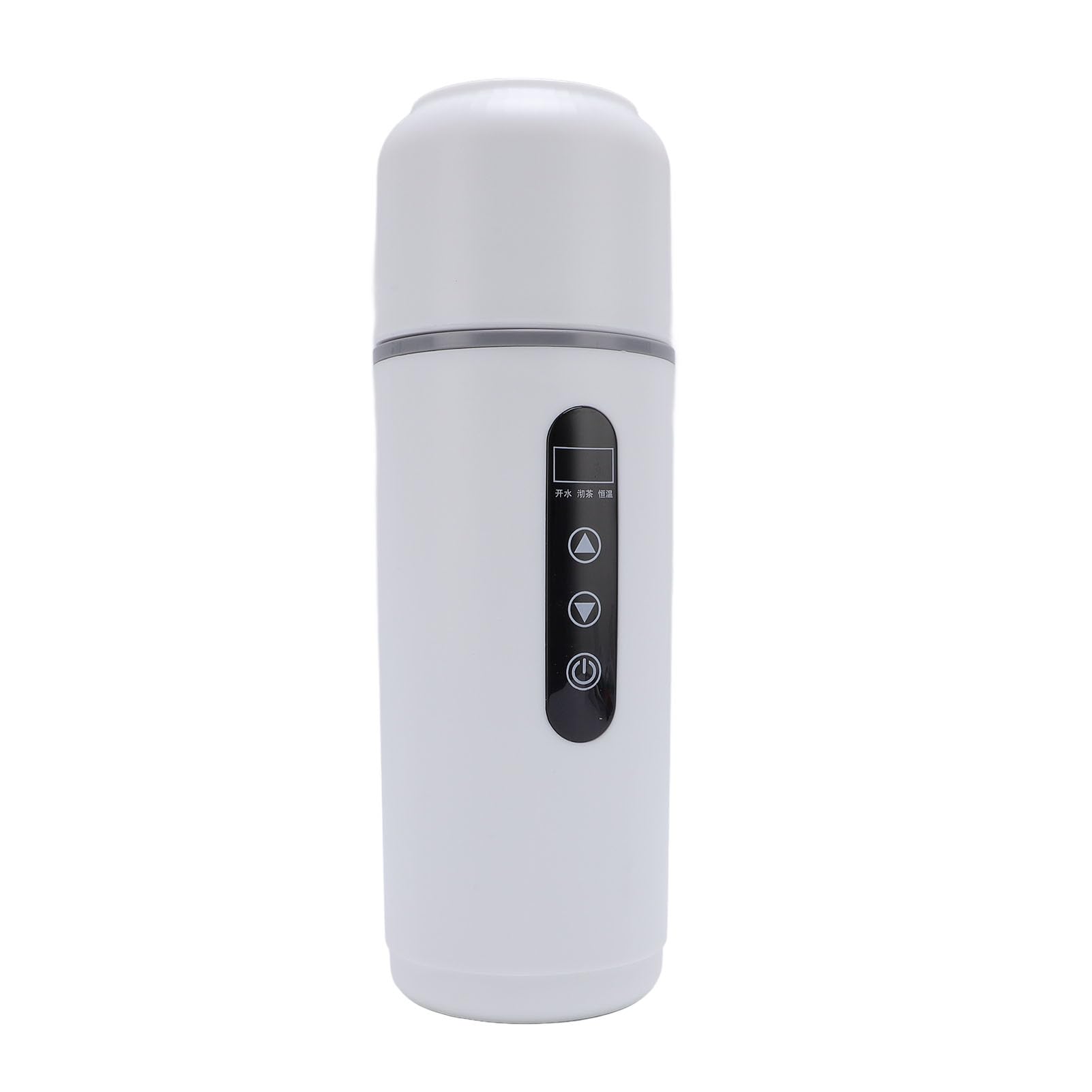 Taza calefactora portátil para coche, Hervidor eléctrico de viaje de 500ml, 12V, 24V, caldera de agua portátil, taza calefactora para coche, camión, acero inoxidable 316 (Blanca)