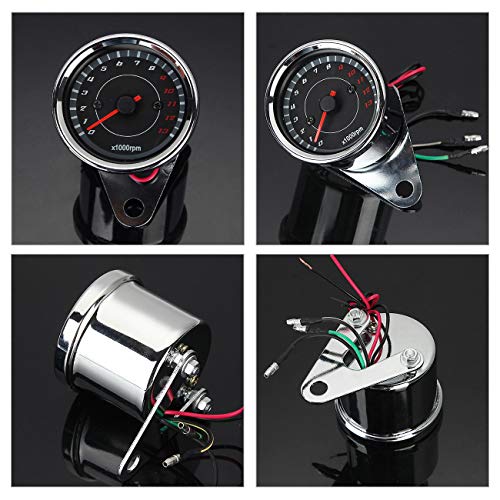 Innoglow Motorcycle Tachometer Rev Counter Odometer Universal 13000Rpm Led Night Light Backlight Tacho Gauge For Atv Honda Yamaha Suzuki Harley Kawasaki Cruisers Harley #TOP4