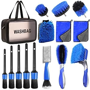 15pcs Car Wheel Tire Cleaning Brush Set,Car Detailing Brush Set for Wheels Brush, Car Drill Detailing Brushes,Rim Cleaner Brush,Car Cleaning Kit for Wheels,Interior,Exterior