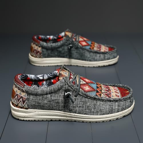 Men's Casual Comfort Fashion Sneakers - Breathable, Stylish High Street Beanie Shoes with Elastic Laces, Striped Pattern, All-Season Wear3