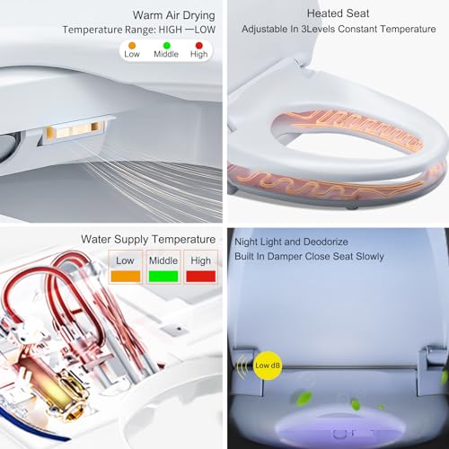 Zmjh ZMA102 Bidet Toilet Seat, Elongated Smart Unlimited Warm Water thumb #3