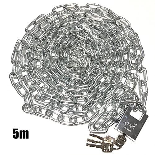 Image of Keyed Padlocks Steel Heavy Chain Lock, Waterproof and Rustproof Bicycle Anti-Theft Lock, 0.5m-5m (Size : 5m)
