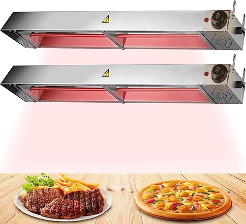 2pc Lámpara de Calor de Alimentos Comercial, Calentadores de Buffet Acero Inoxidable, Calentador Alimentos para Buffets y Hoteles - Garantizar el Sabor de los Platos(Size:60cm)