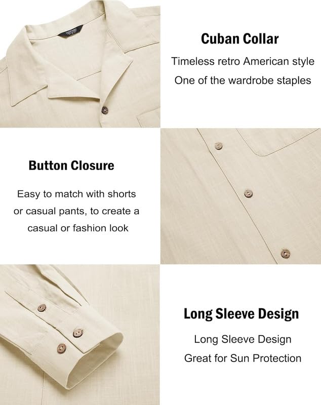 Image of Combo of Men's Casual Cotton Blend Shirt || Long Sleeve Button Down with Spread Collar | Lightweight Breathable Fabric | Stylish Solid Shirt for Beach, Office & Everyday Wear Pack of 2