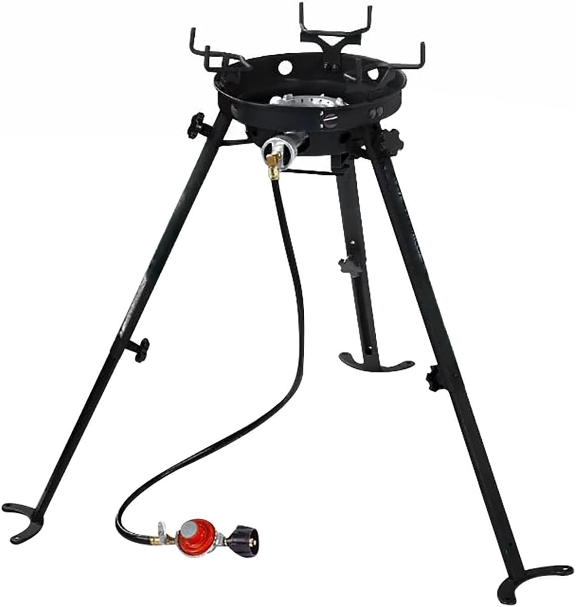 Suitable for 90411 Portable Kahuna Burner with XL Pot and Wok Brackets with Adjustable and Removable Legs, Black, Pack of 1