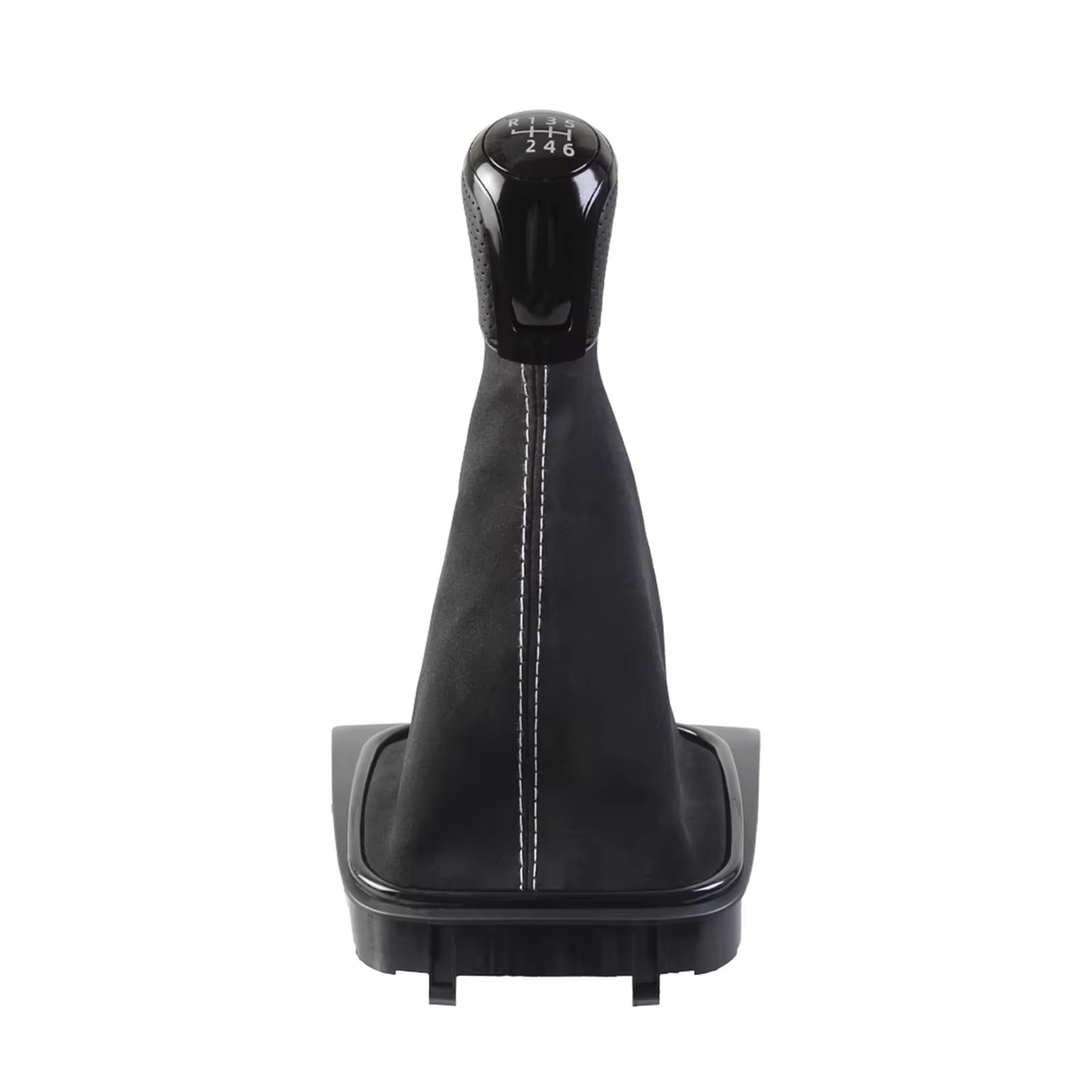 Bxbdekqgl 6Speed Gear Shift Knob For Golf 5 Mk5 For 6 Mk6 For Jetta Mk3 For Scirocco Iii For Eos Black Manual Gear Shift Knob Pu Gaiter Boot 5/6 Speed(6Speed)