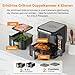 COBNN Vertikale Doppelkammer Heißluftfritteuse, 11L Dual Zone Airfryer mit klappbarem Farbdisplay, 10 programme, Sichtfenster, V0-flammhemmendes Material, 2800w
