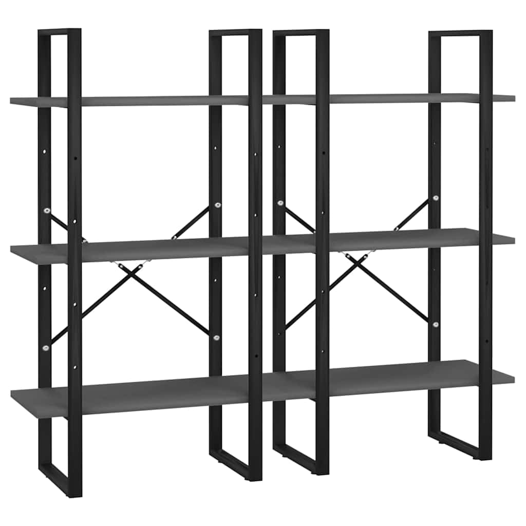 Scaffale grigio 60 x 30 x 210 cm, in legno e metallo, robusto, per soggiorno, cantina, ufficio, libreria, scaffale da parete, divisorio