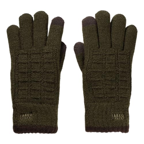 [タケオキクチ] 手袋 ニット スマートフォン対応 タッチパネル対応 メンズ TKG-0342-25 防寒 【53】 カーキ