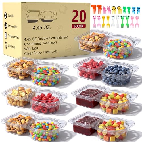 20 Pack Reusable Snack Containers with Lids...