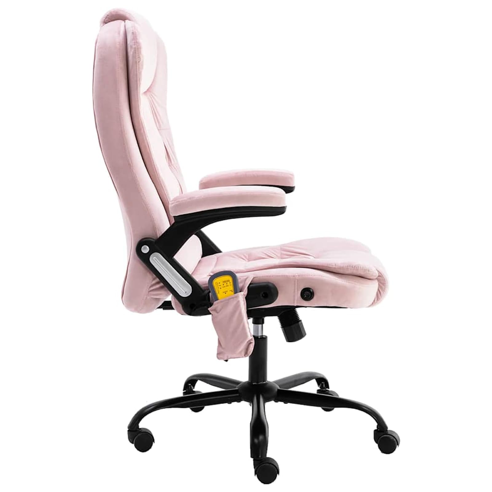Sedia da ufficio massaggiante ergonomica con massaggio per schiena e seduta, funzione riscaldante, velluto rosa, portata 110 kg, per adulti in ufficio