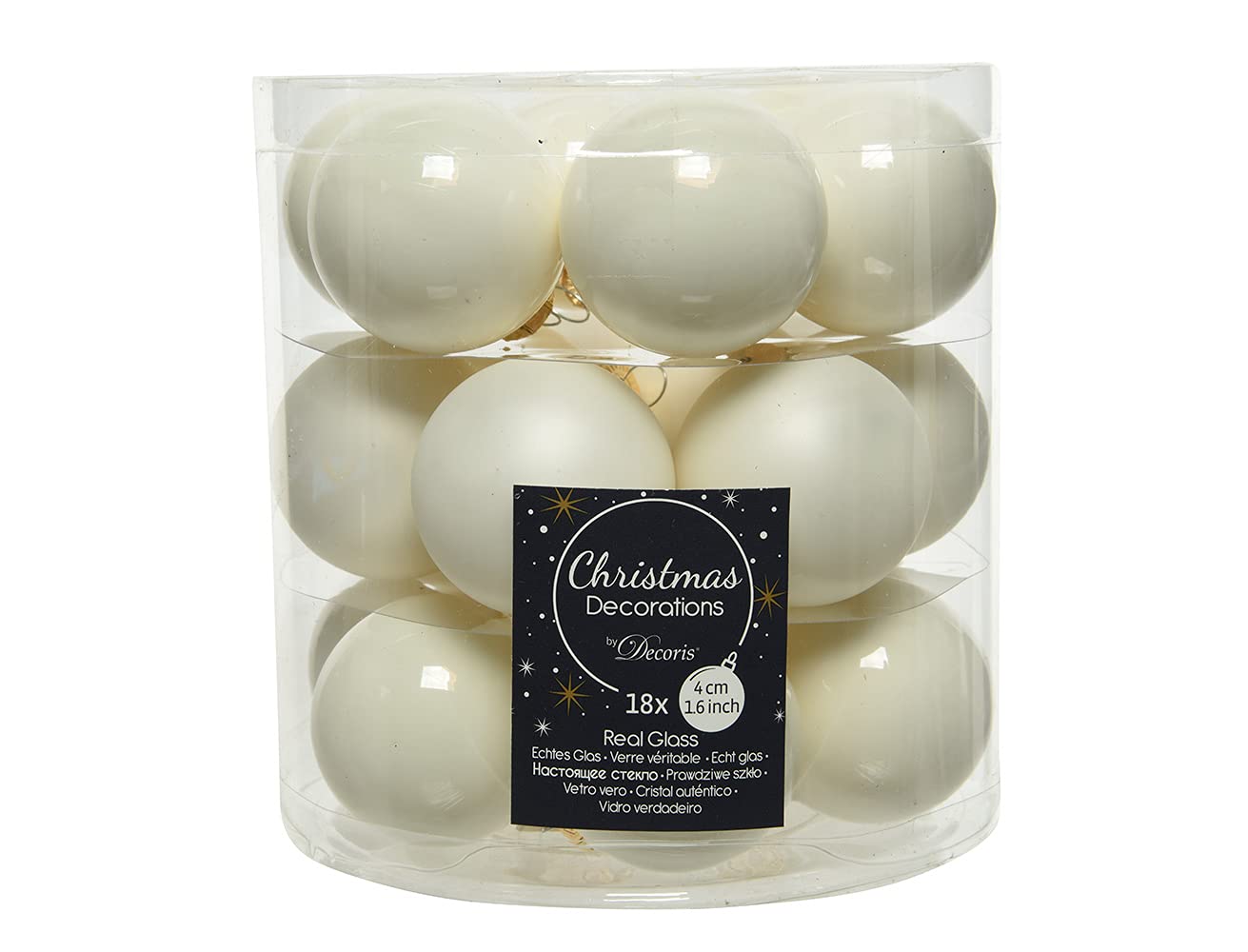 Palline Natalizie in Vetro Lucido Colore Champagne