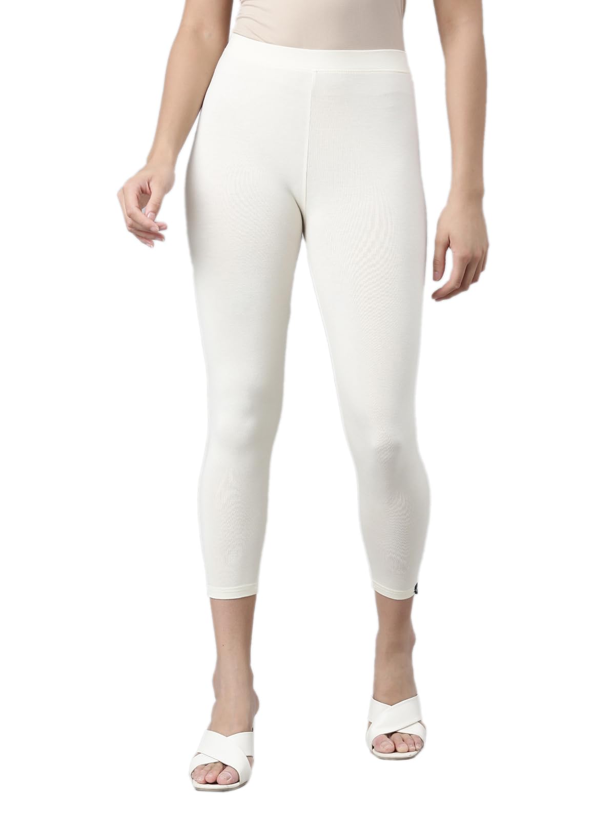 TWIN BIRDS Tailored Cut & Classic Fit Stretchable Viscose Elasthane Fabric Mid-Rise Skinny Fit High Ankle Length/Cropped Length Leggings for Women