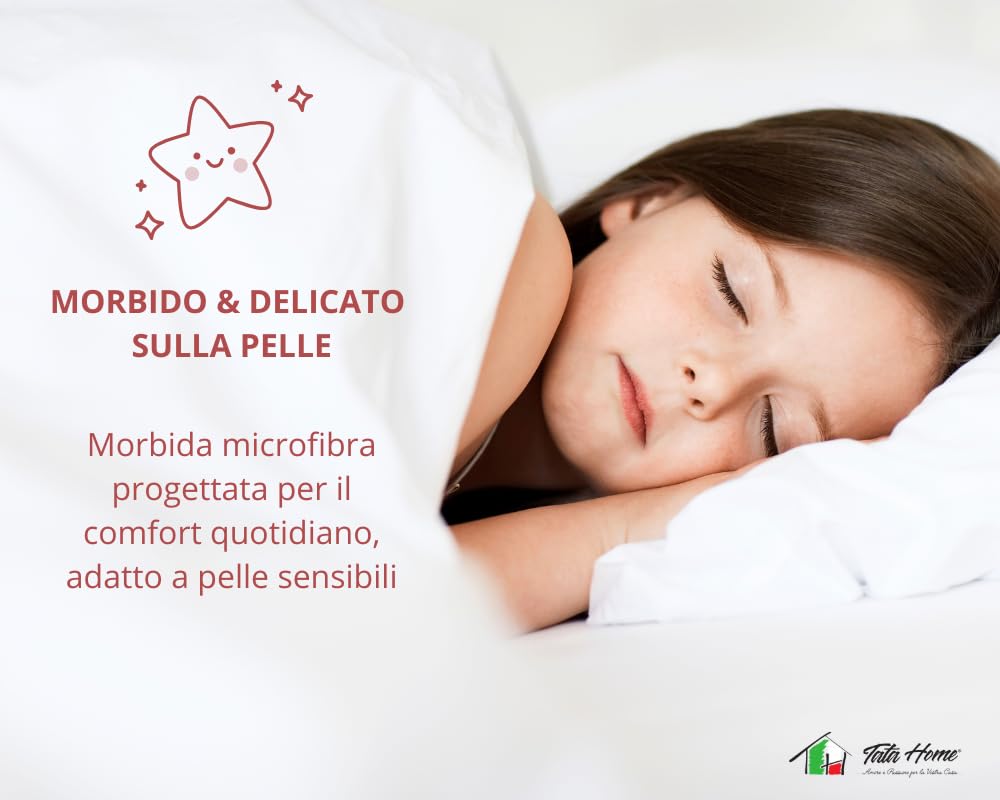 Tata Home Piumino Estivo Primaverile Singolo in Morbida Microfibra di Poliestere Piumone Letto Leggero Coperta Trapunta Sottile Colore Bianco Misura 155x200 cm Mod. Brezza