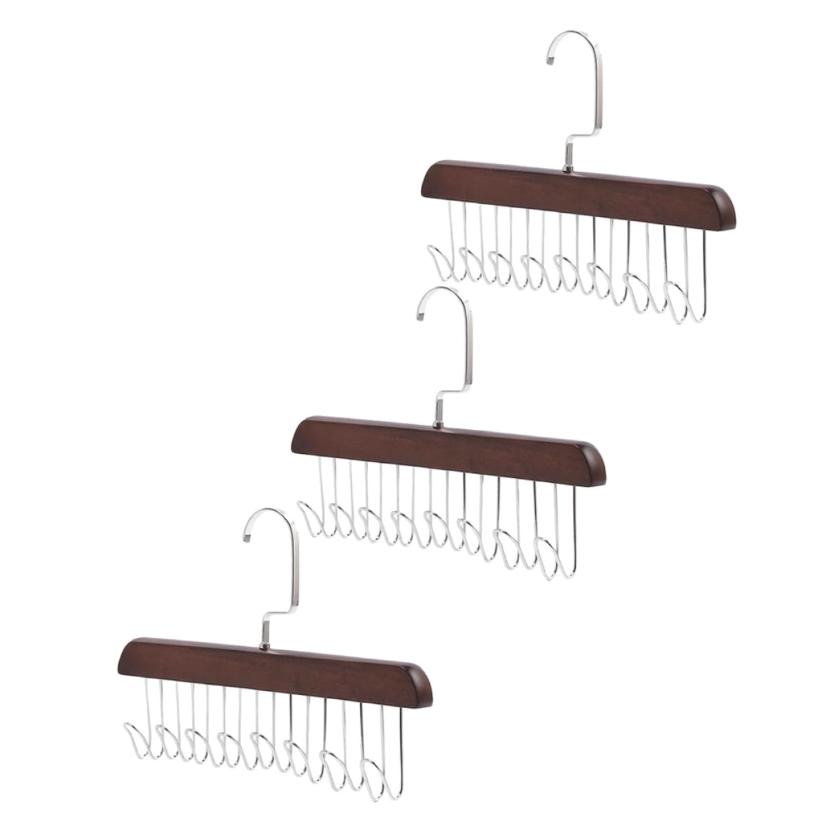 STOBAZA 3Pcs Multi Functional Hook Tie and Belt Hanger for Closet and Space Saving Organizer for Scarves Tank Tops and Accessories