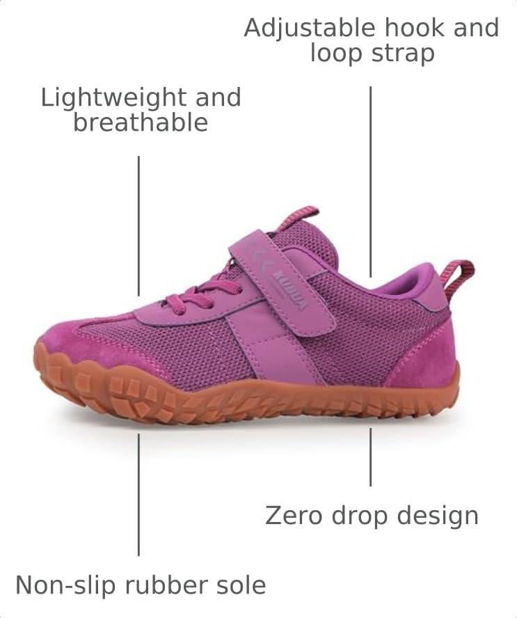 Image of KUBUA Kids Barefoot Shoes Boys Girls Wide Toe Box Zero Drop Sneakers | Breathable Lightweight, Reinforced Toe, Minimalist, Hiking, Tennis, Running, Walking, School, Toddler, Little Kid, Big Kid