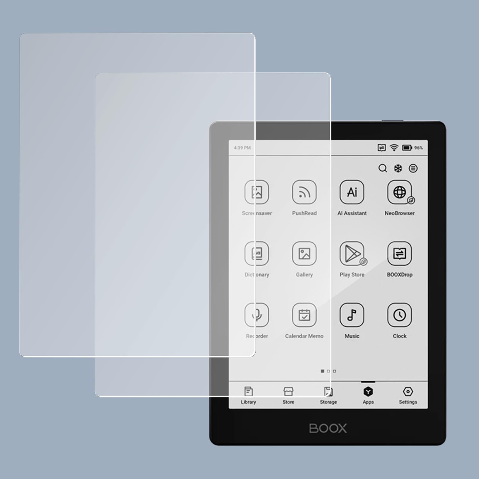 LaoShuSheng Anti-Glare Matte Screen Protector Designed for 6" Onyx Boox Go 6/Boox Poke 5/Poke 5S e-Reader (2-Pack) Anti Fingerprint Anti Burst Nano