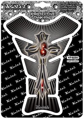 Miniatura 2 de Keiti KT8230 - Almohadilla para tanque de motocicleta con cruz negra