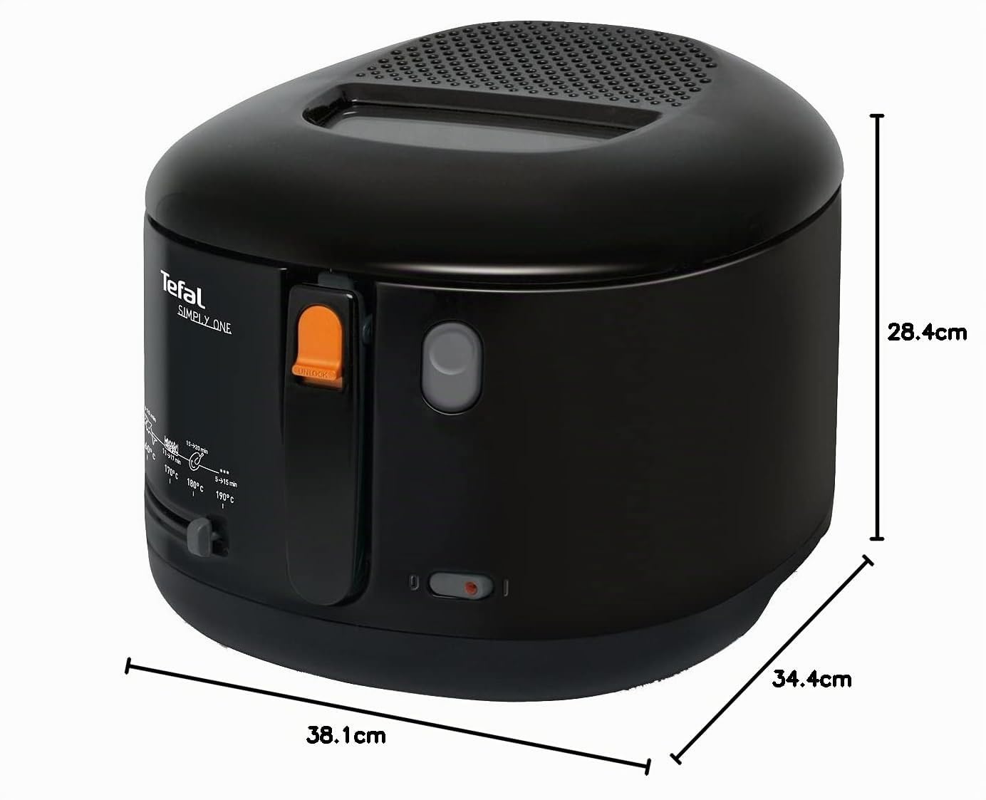 Tefal FF1608 Simply One Friteuse électrique, capacité XL pour jusqu'à 1,2 kg de frites, système de paroi de refroidissement exclusive, pièces lavables au lave-vaisselle, fenêtre, thermostat réglable,