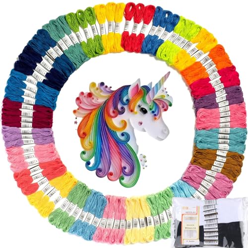 Image of Athena's Elements Embroidery Floss | Rainbow Thread for Embroidery, Cross Stitch Thread, Customized Independent Packaging(100 Colors)(Unicorn Color Palettes)
