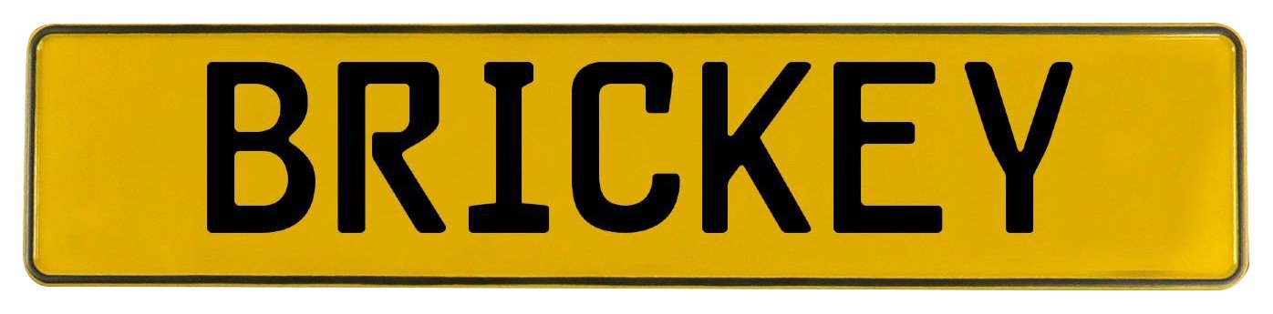 Vintage Parts 598975 Wall Art (Yellow Stamped Aluminum Street Sign Mancave Brickey)