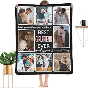 SHIYEL Gifts for Girlfriend Customized Blanket with Photo, Make a Personalized Girlfriend Blankets with Picture Custom…