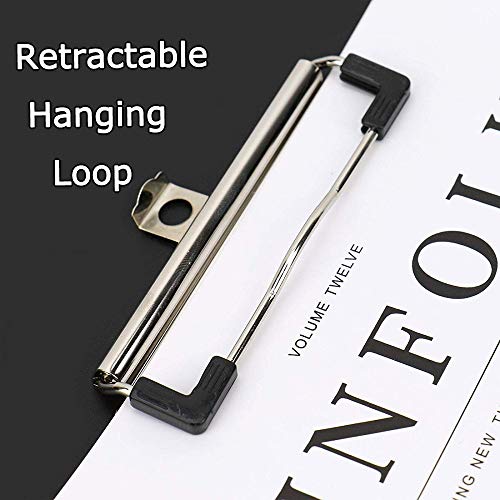 Meetory 10 Pack Mountable Clipboard Clips,Spring Loaded Surface Mount Handle with Rubber Grip and Hanging Hole