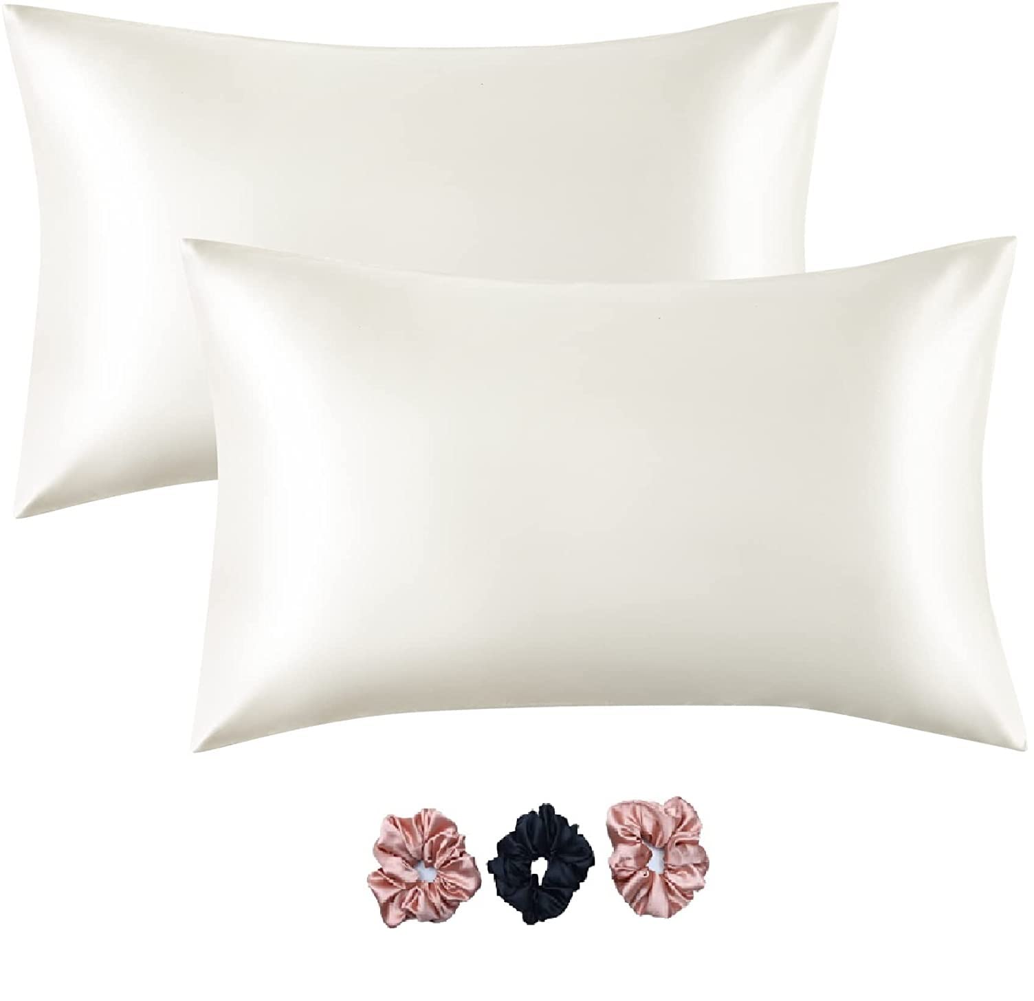 AP SALES Satin Silk Pillow Cover for Hair and Skin 2 Piece with 3 Piece Satin Silk Soft Scrunchies for Women Stylish|Silk Pillow Covers with Envelope Closure end Design|Silk Pillow Cases (Silver) (B0B59P62CN) Amazon Price History, Amazon Price Tracker