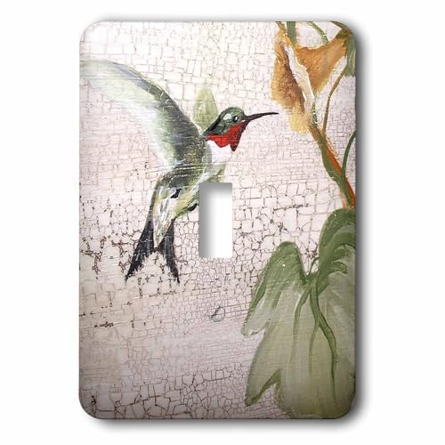Interruptor de palanca único con estampado de fondo agrietado y colibrí 2