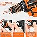 EnerTwist 20V Max Cordless Drill, 3/8 Inch Power Drill Set with Lithium Ion Battery and Charger, Variable Speed, 19 Positions and 28-Pieces Drill/Driver Accessories Kit, ET-CD-20