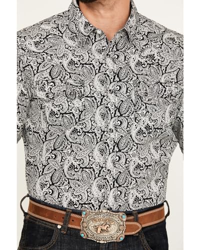 Cody James Men's Mamba Paisley Print Long Sleeve Western Snap Shirt - Cjsu23w12-Blk3