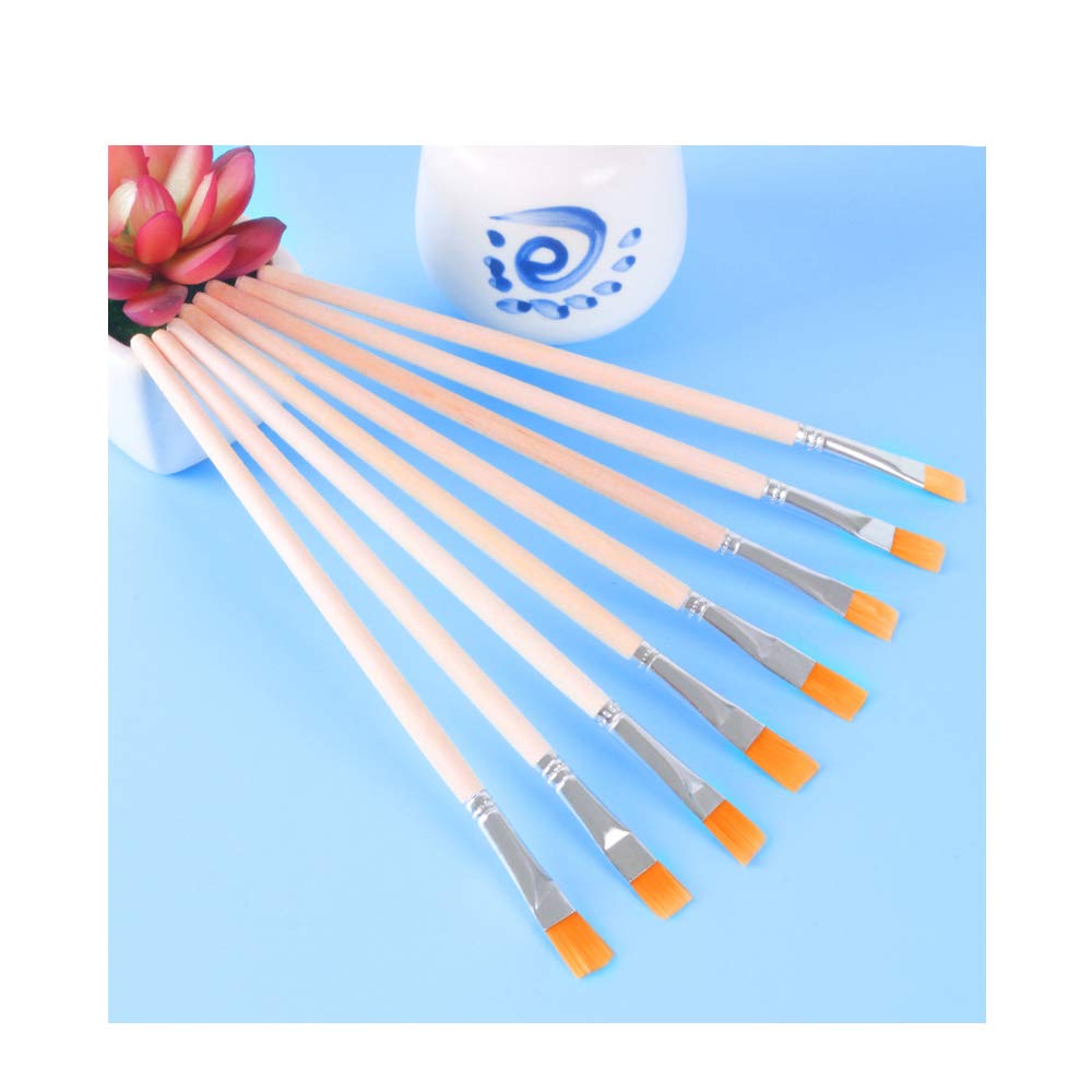 Set Di 30 Pennelli Piatti In Nylon: Per Acrilico, Olio, Acquerello E Trucco - Kit Artistico Completo