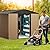 ShiningLove Metal Garden Shed, 10FT x 8FT Outdoor Storage Shed, Outdoor Metal Utility Tool Storage Shed with Door Lock, Waterproof Roofs, for Backyard Garden Patio Lawn, Brown