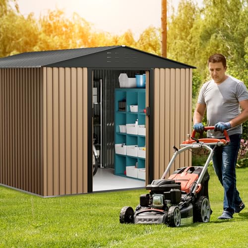 10FT x 8FT Metal Garden Shed, Outdoor Storage Shed, Metal Utility Tool Shed with Door Lock,...
